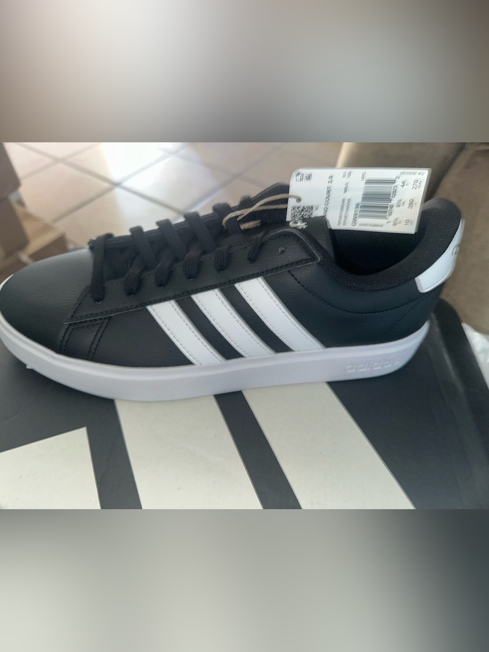 adidas Black and White Grand Court Sneaker